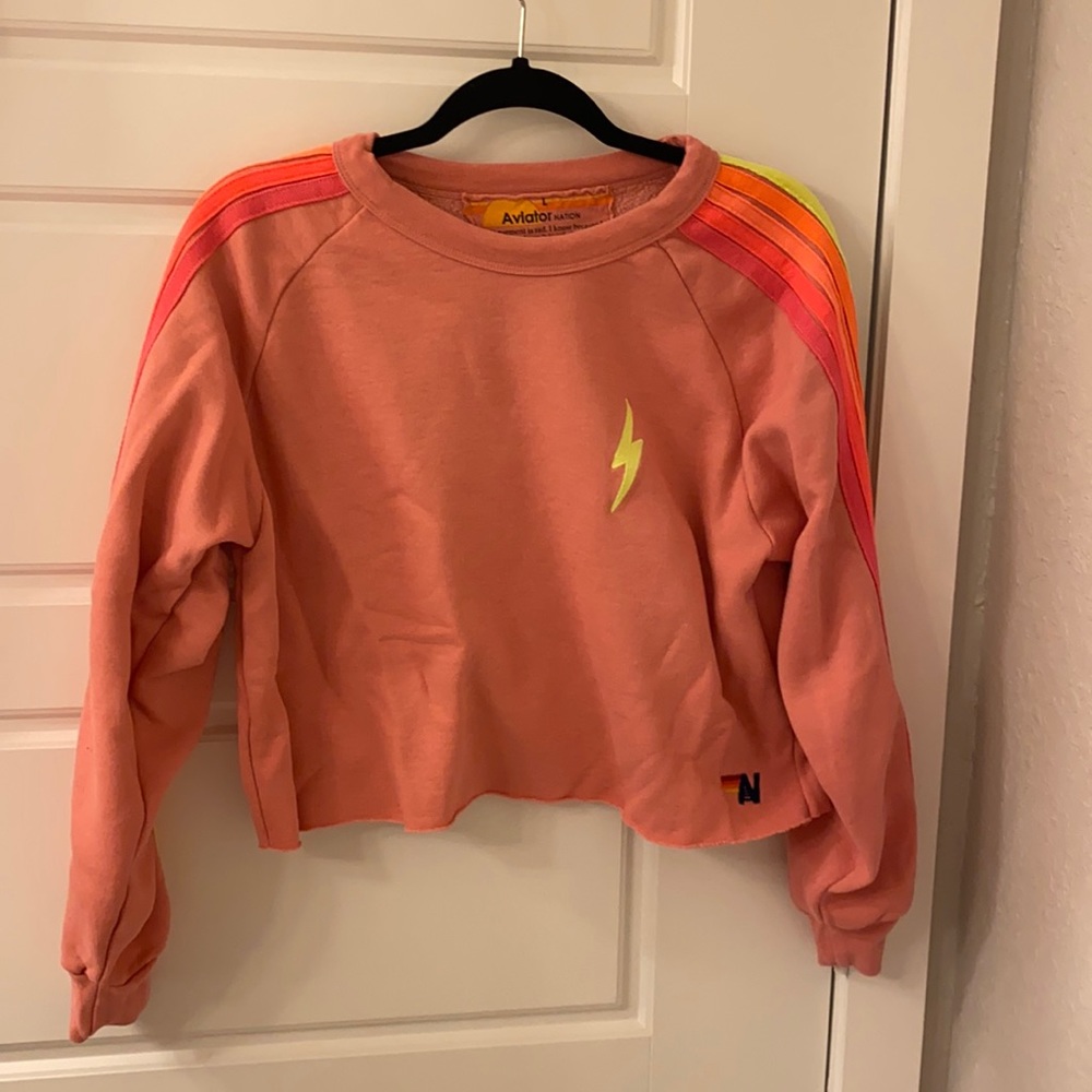 AVIATOR NATION BOLT CROP ⚡️ 🌈